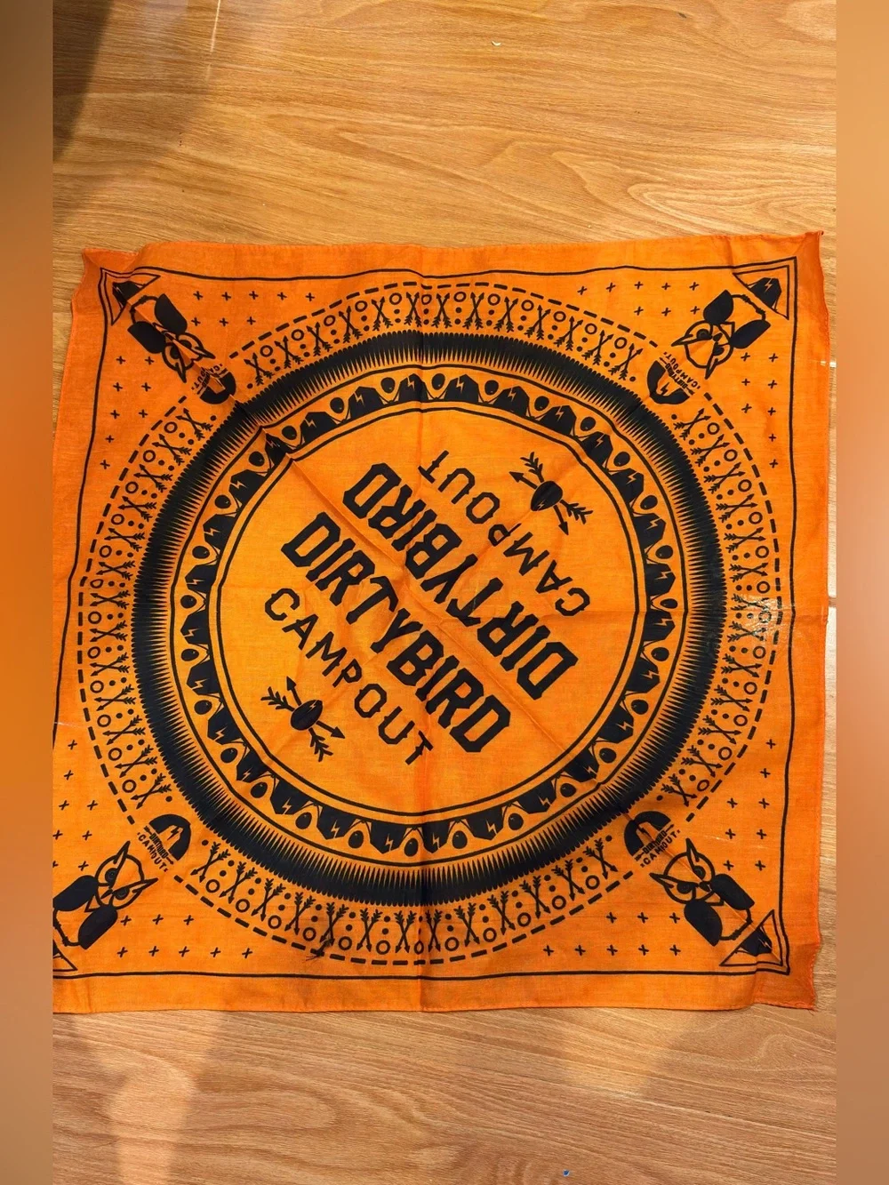 Never Use Square Orange Color Bandana-Dirty Bird 21”x21”